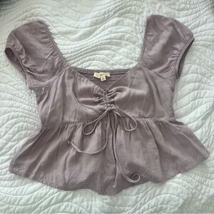 la hearts front tie babydoll top